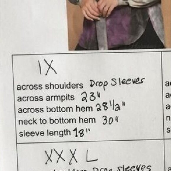 Womens Plus Size Top Purple Tie-Dye Leopard Print Long Sleeve by Emerald - Picture 7 of 12